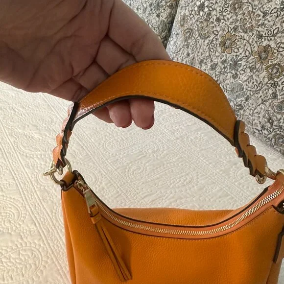 Coach Jules Hobo Bag Pebbled Leather - Orange - Picture 16 of 16